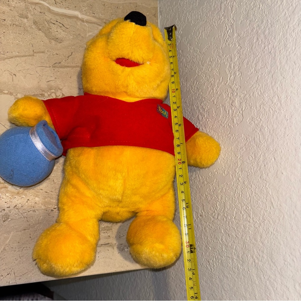 Vintage Disney's Winnie The Pooh 1994 Teddy Bear Plush With Honey Pot Mattel - Picture 9 of 9